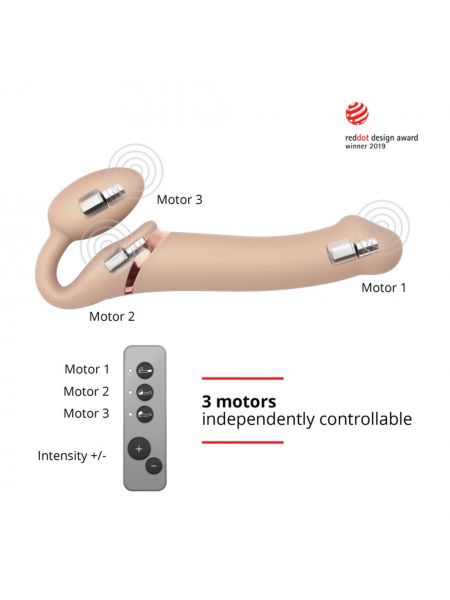 VIBRATING STRAP-ON - L - VANILLA - 4