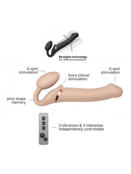VIBRATING STRAP-ON - L - VANILLA - 5