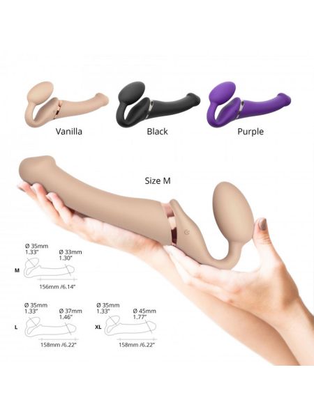 VIBRATING STRAP-ON - L - VANILLA - 7