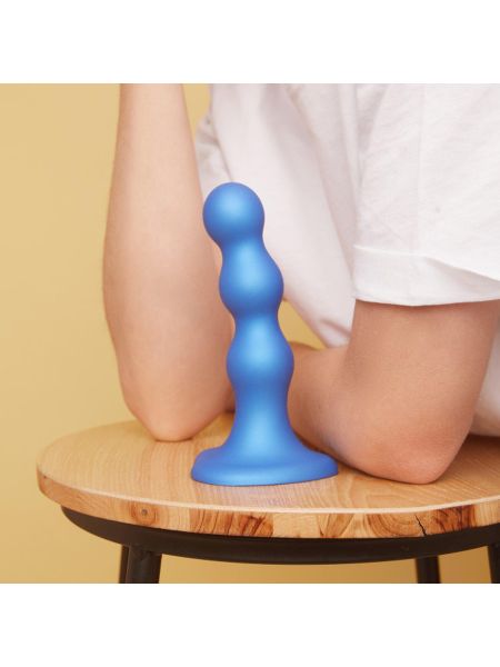 DILDO PLUG BALLS METALLIC BLUE - S - 5