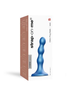 DILDO PLUG BALLS METALLIC BLUE - S