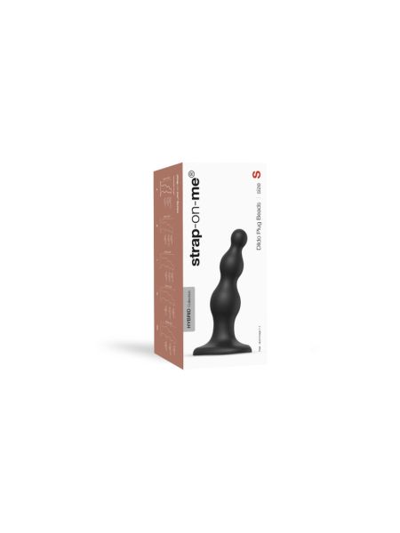 DILDO PLUG BEADS BLACK - S