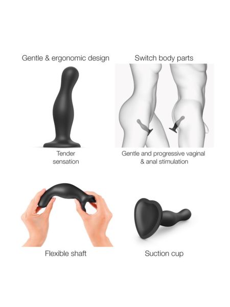 DILDO PLUG CURVY BLACK - XL - 5