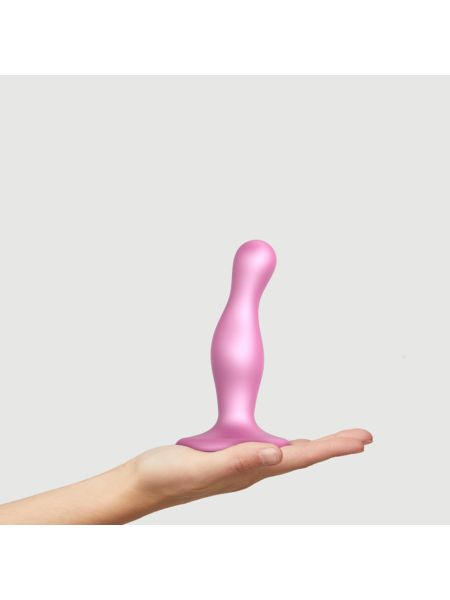 DILDO PLUG CURVY METALLIC SUGAR PINK- S - 6