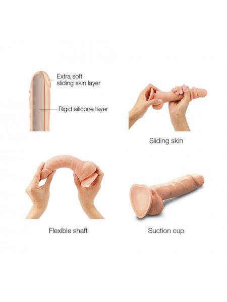 SLIDING SKIN REALISTIC DILDO VANILLA M - 3