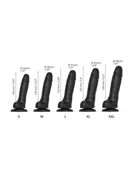 SLIDING SKIN REALISTIC DILDO BLACK S - 4