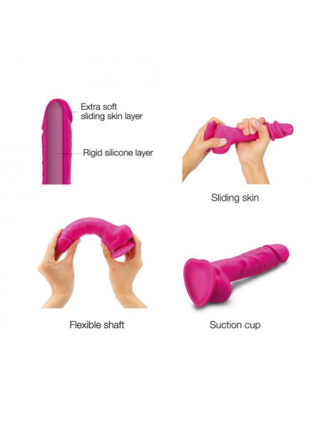 SLIDING SKIN REALISTIC DILDO FUSHIA S - 3