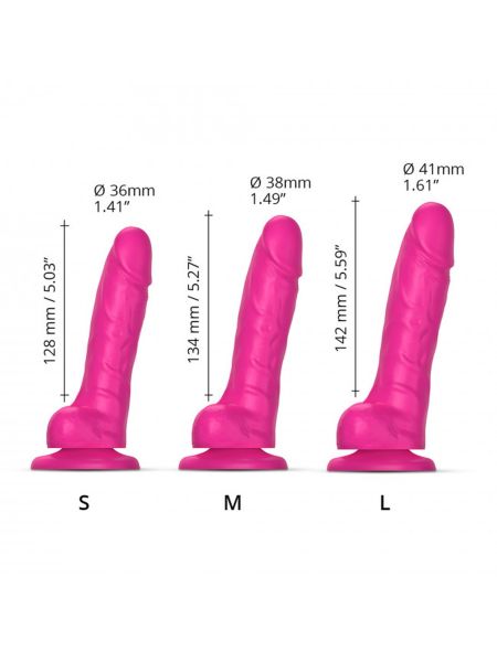 SLIDING SKIN REALISTIC DILDO FUSHIA S - 4