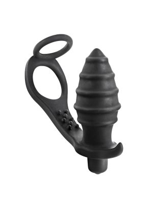 PROSTATE STIMULATOR COCKRING PLUG AP071 BLACK