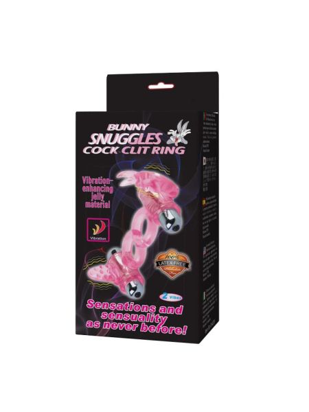 BAILE - BUNNY SNUGGLES COCK CLIT RING, 10 vibration functions - 7