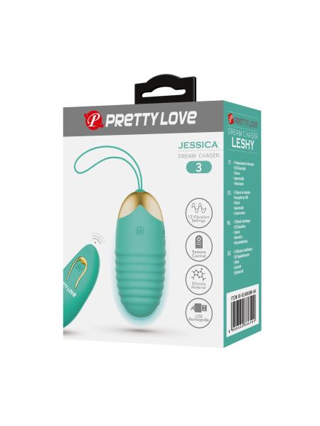 PRETTY LOVE - JESSICA Dream chaser 3, Green, Wireless remote control 12 vibration functions - 7