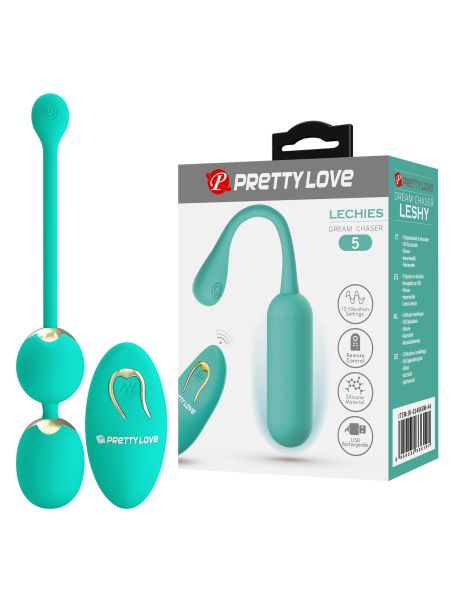 PRETTY LOVE - LECHIES  Dream chaser 5, Green, Wireless remote control 12 vibration functions Memory function