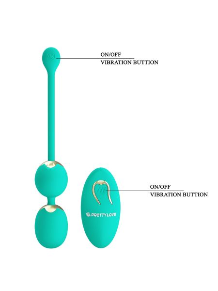 PRETTY LOVE - LECHIES  Dream chaser 5, Green, Wireless remote control 12 vibration functions Memory function - 6
