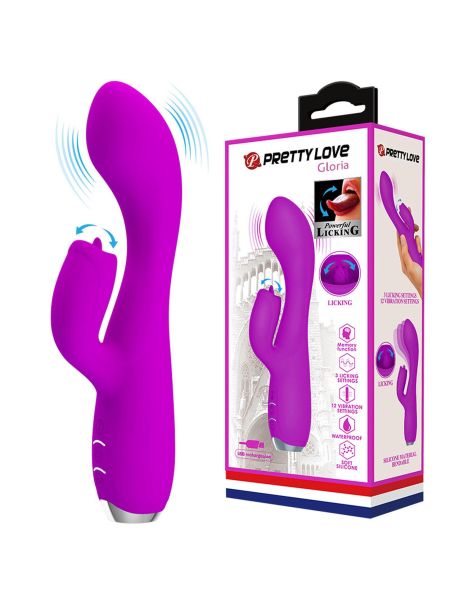 PRETTY LOVE - GLORIA Purple, 12 vibration functions 3 pulse wave settings Memory function - 9