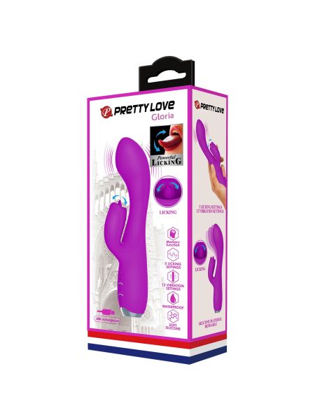 PRETTY LOVE - GLORIA Purple, 12 vibration functions 3 pulse wave settings Memory function - 10