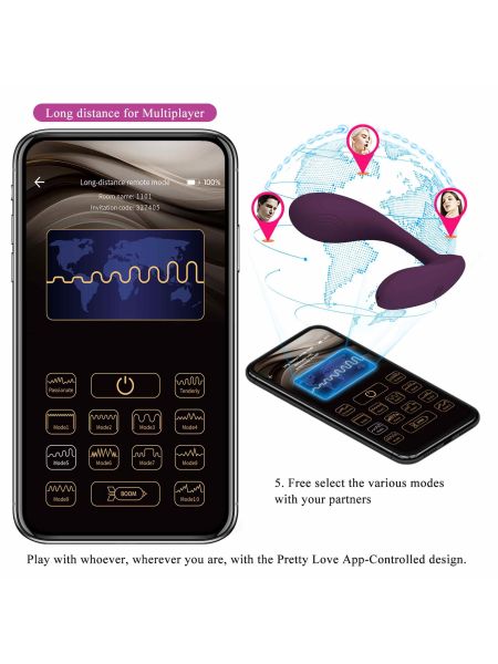 PRETTY LOVE - Baird Purple, 12 vibration functions Mobile APP Long-distance Control - 19