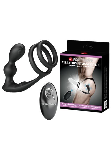 PRETTY LOVE - VIBRATION PENIS SLEEVE VI, vibrating anal stimulation