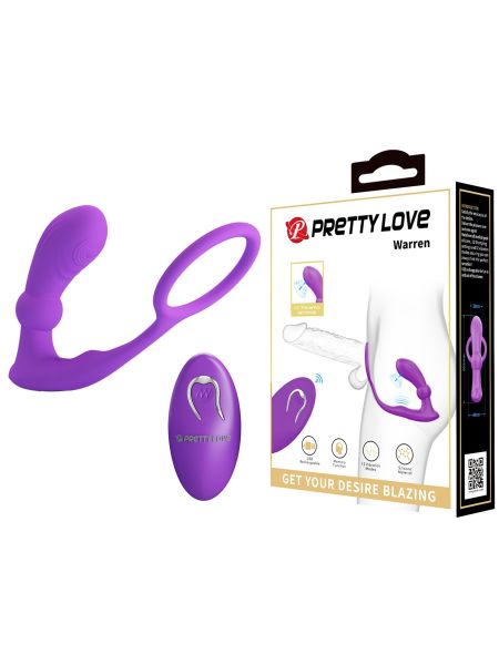 PRETTY LOVE - Warren Purple, Wireless remote control 12 pulse wave settings 12 vibration functions