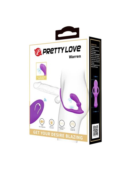 PRETTY LOVE - Warren Purple, Wireless remote control 12 pulse wave settings 12 vibration functions - 10