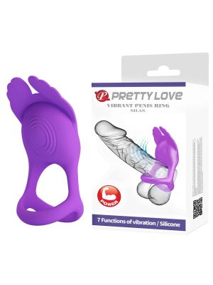 PRETTY LOVE - VIBRANT PENIS RING SILAS Black, 7 vibration functions