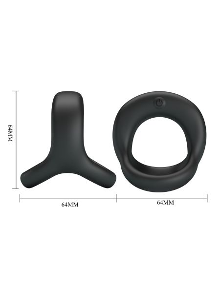 PRETTY LOVE - VIBRANT PENIS RING ELLIOTT Black, 10 vibration functions - 8