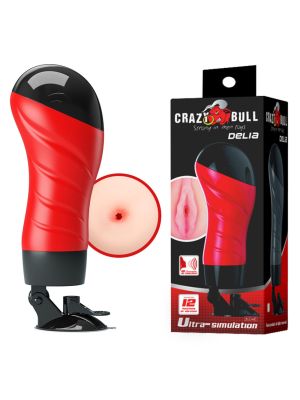CRAZY BULL - Delia, 12 vibration functions Suction base Sex talk, 2 AAA batteries