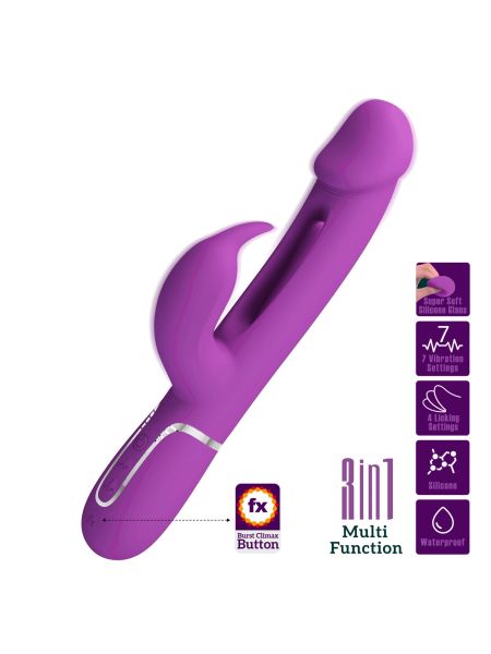 PRETTY LOVE - Kampas Purple, 7 vibration functions 4 licking settings - 2
