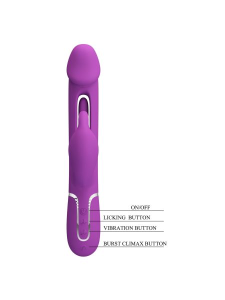 PRETTY LOVE - Kampas Purple, 7 vibration functions 4 licking settings - 10