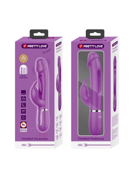 PRETTY LOVE - Kampas Purple, 7 vibration functions 4 licking settings - 12
