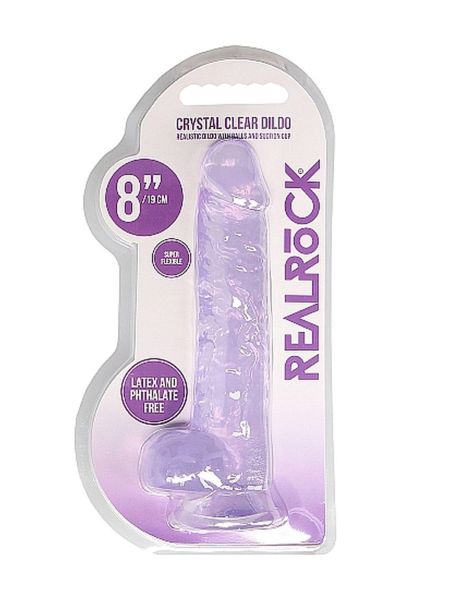 8"" / 20 cm Realistic Dildo With Balls - Purple - 2