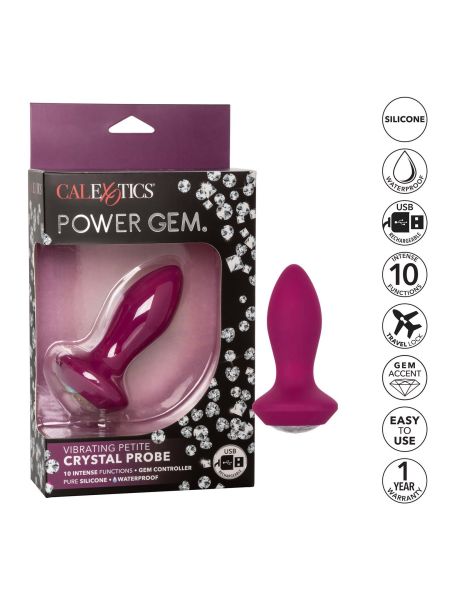 Vibrating Petite Crystal Probe Purple - 8