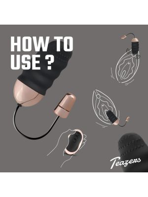 Teazers Ribbed Vibrating Egg With Remote Control - image 2