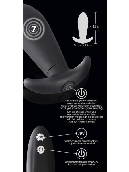 Y2T Black RC Vibro Plug - 9