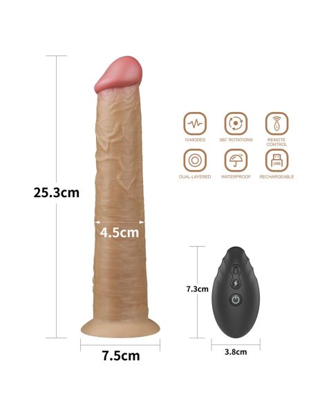 10'' Dual Layered Platinum Silicone Rotator - 2