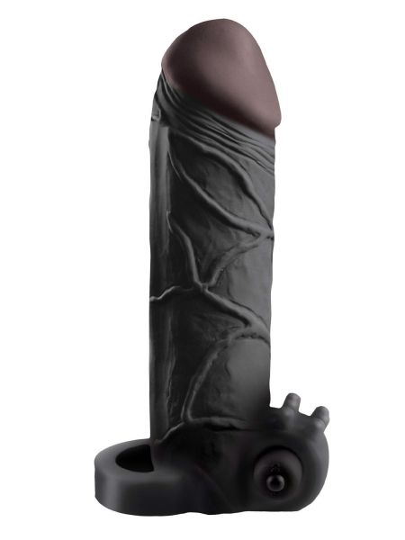 FANTASY X-TENSIONS VIBRATING REAL FEEL 2 INCH EXTENSION BLACK