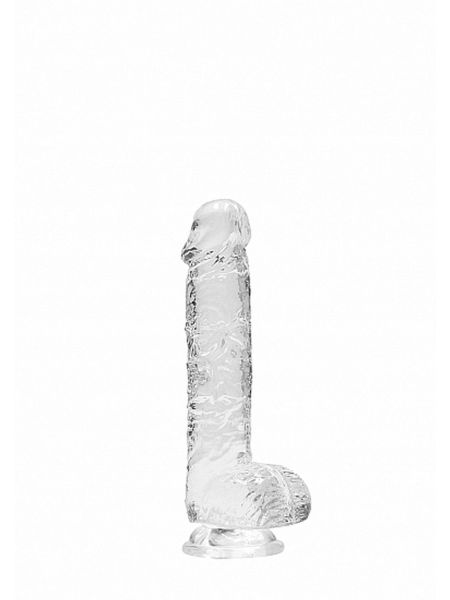 6"" / 15 cm Realistic Dildo With Balls - Transparent