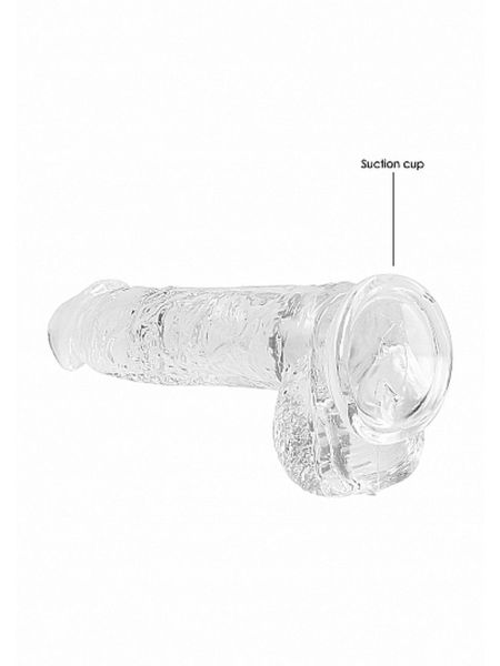 6"" / 15 cm Realistic Dildo With Balls - Transparent - 5