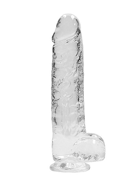 9"" / 23 cm Realistic Dildo With Balls - Transparent - 4