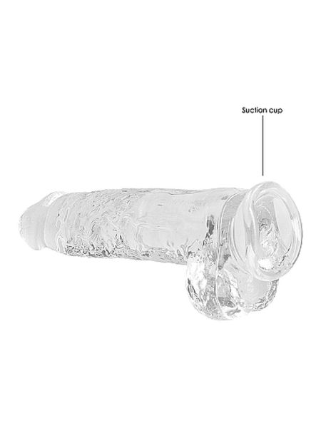 9"" / 23 cm Realistic Dildo With Balls - Transparent - 5
