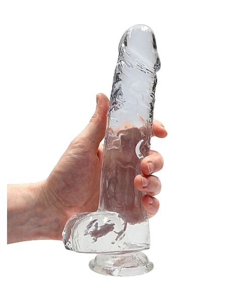 9"" / 23 cm Realistic Dildo With Balls - Transparent - 7