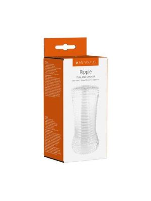 Masturbator- Me You Us Ripple Dual End Stroker Male Masturbator Transparent - image 2