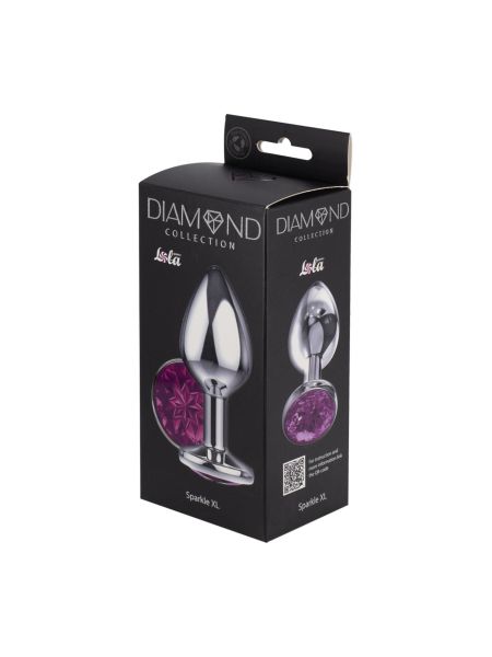 Enlarged Anal Plug Diamond Purple Sparkle XL