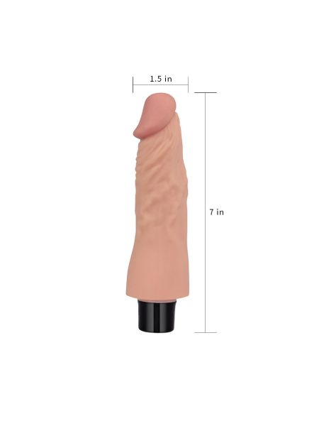 7"" REAL SOFTEE Vibrating Dildo - 7