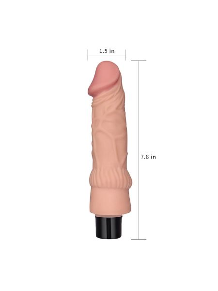 7.8"" REAL SOFTEE Vibrating Dildo - 7