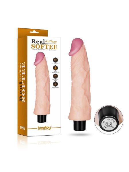 8"" REAL SOFTEE Vibrating Dildo - 8