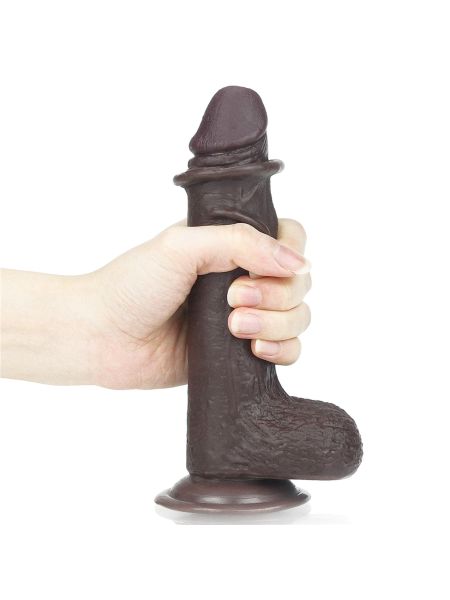 7'' Sliding Skin Dual Layer Dong - Black - 5