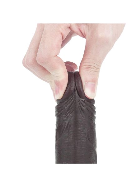 7'' Sliding Skin Dual Layer Dong - Black - 12