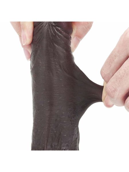 7'' Sliding Skin Dual Layer Dong - Black - 13