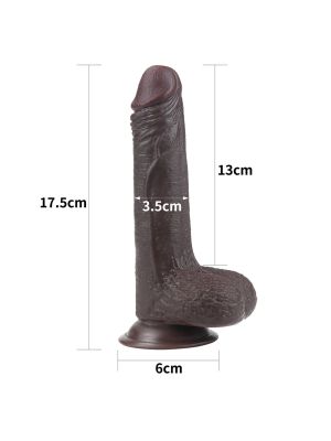 7'' Sliding Skin Dual Layer Dong - Black - image 2