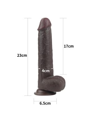 9'' Sliding Skin Dual Layer Dong - Black - image 2